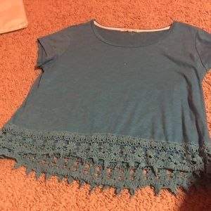 Blue trip lace top